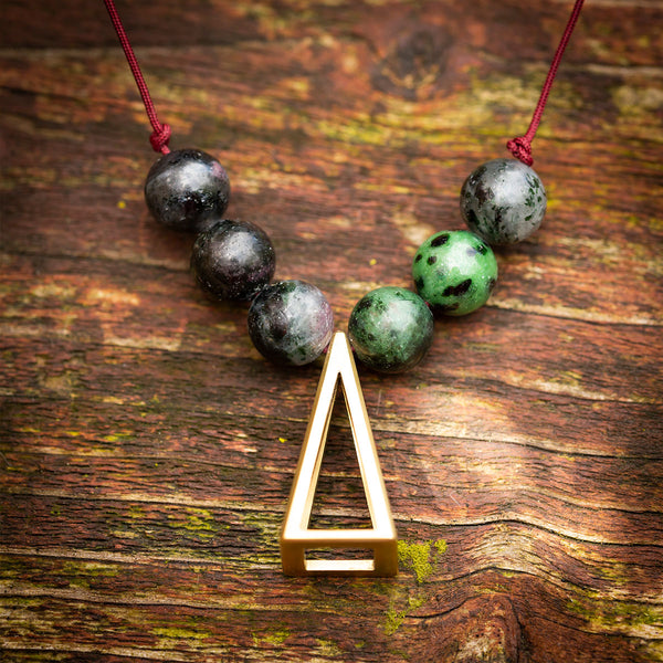 Pyramid Gioiello® con sfere di rubino zoisite (misura 2,4 cm)