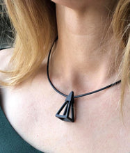 Load image into Gallery viewer, Pyramid pendant with colored necklace lanyard
